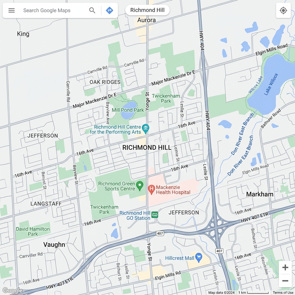 Richmond Hill, Ontario Service Map